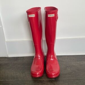 Red Tall Hunter Boots